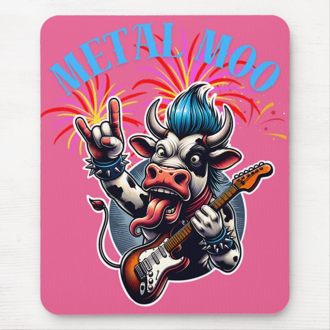    Metal Moo-d – Rockin' Cow with a Guitar Mousepad (Vorne)