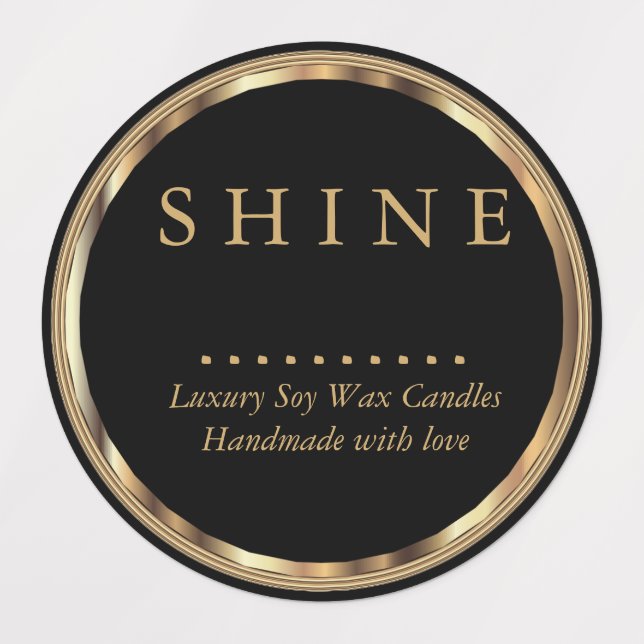⭐ métal or et Étiquettes noirs (Design 1)