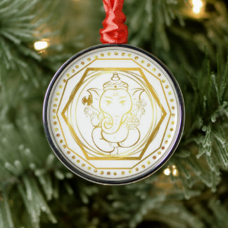 Métal Ornement en céramique Gold Ganesh