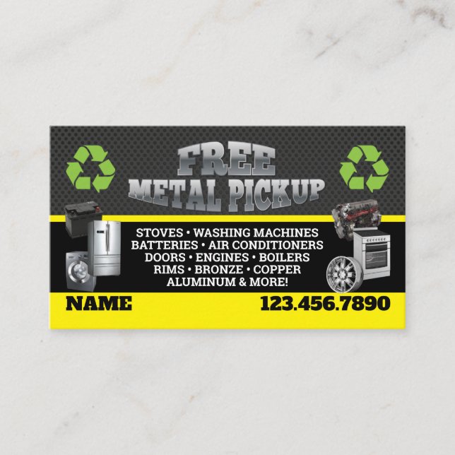 Metal Pick up Business Cards - English-Spanish Visitenkarte (Vorderseite)
