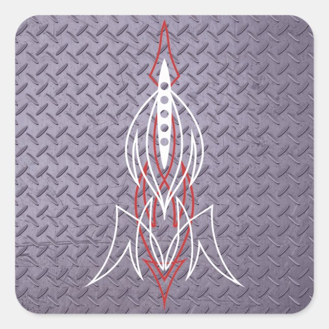Metal Pinstriping Quadratischer Aufkleber (Vorderseite)