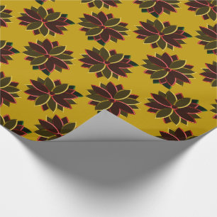 Metal Poinsettia Blume 10, Red-Gold-GIFT WRAP Geschenkpapier