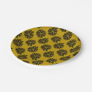 Metal Poinsettia Blume-5-Gold-PAPER-TELLER Pappteller