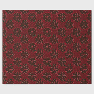 Metal Poinsettia Blume 6, Red GIFT WRAP Geschenkpapier