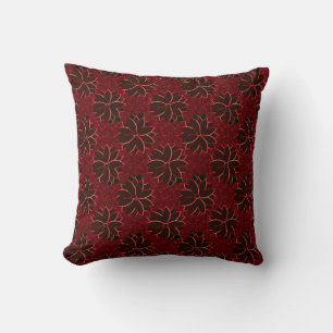Metal Poinsettia Blume-6 Rot-Quadratzoll Kissen
