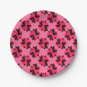 Metal Poinsettia Blume-9-PINK-RED-PAPER-TELLER Pappteller
