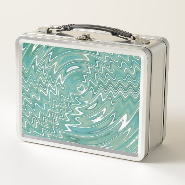 Metal Psychedelic grüne Lunchbox (Vorderseite)