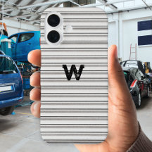 Metal Ridge-Effekt Mit Monogramm grau