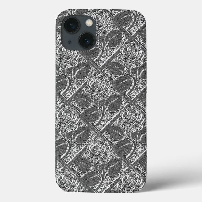 Metal Rose-05-Silver-Galaxy Anmerkung4 Fall Case-Mate iPhone Hülle (Rückseite)