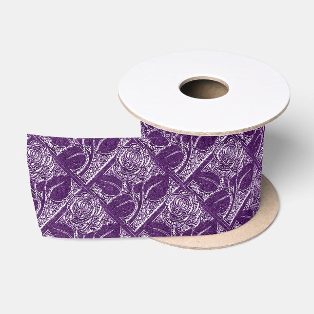 Metal-Rose 08-Lila-SATIN RIBBON SPOOL Satinband (Spule)