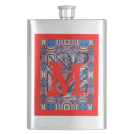 Metal-Rot-Monogramm Flachmann