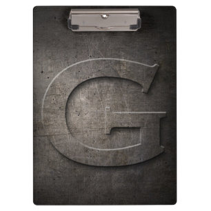 Metal Rustic G Monogram Clipboard Klemmbrett