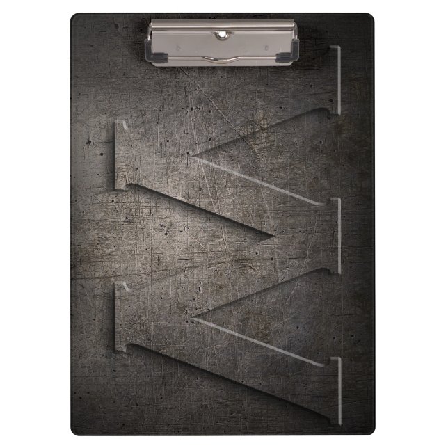 Metal Rustic W Monogram Clipboard Klemmbrett (Vorderseite)
