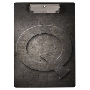 Metal-Rustikale Q Monogramm-Zwischenablage Klemmbrett