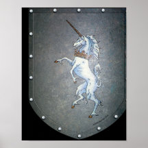 Metal Shield White Unicorn Black
