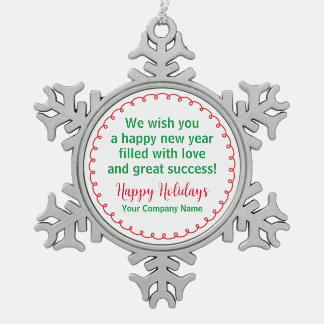 Metal Snowflake Weihnachtsschmuck Personalisiert Schneeflocken Zinn-Ornament (Vorderseite)