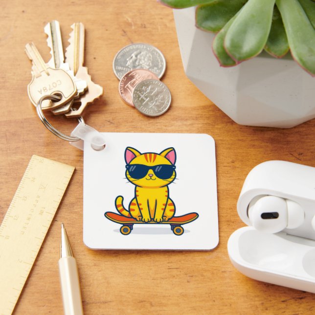 Metal Square Keychain  Schlüsselanhänger (Schreibtisch)