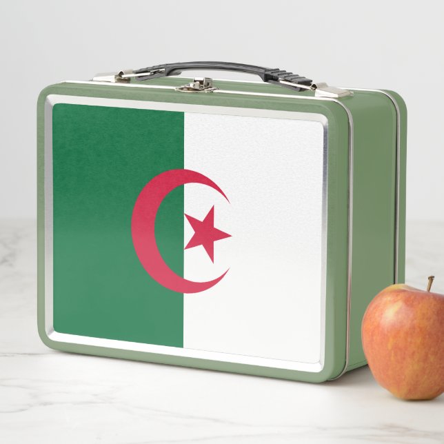 Metal Stainless Lunchbox mit algerischer Flagge (Beispiel)