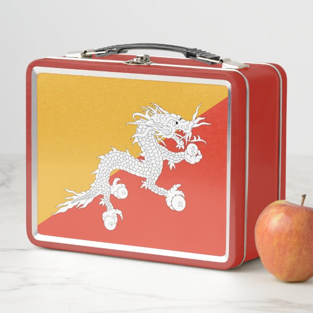 Metal Stainless Lunchbox mit Bhutan-Flagge (Beispiel)
