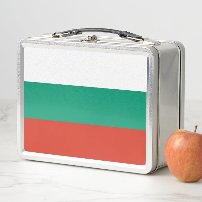 Metal Stainless Lunchbox mit bulgarischer Flagge (Beispiel)