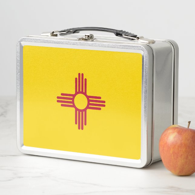 Metal Stainless Lunchbox mit Flagge New Mexico (Beispiel)