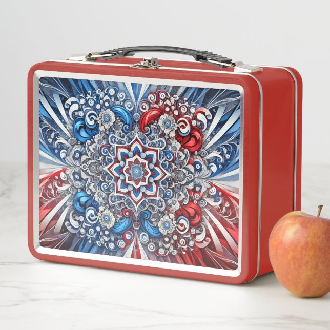 Metal Stainless Lunchbox mit französischen Farben (Beispiel)