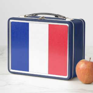 Metal Stainless Lunchbox mit französischer Flagge