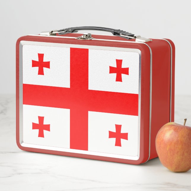 Metal Stainless Lunchbox mit georgischer Flagge (Beispiel)