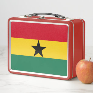 Metal Stainless Lunchbox mit Ghana-Flagge