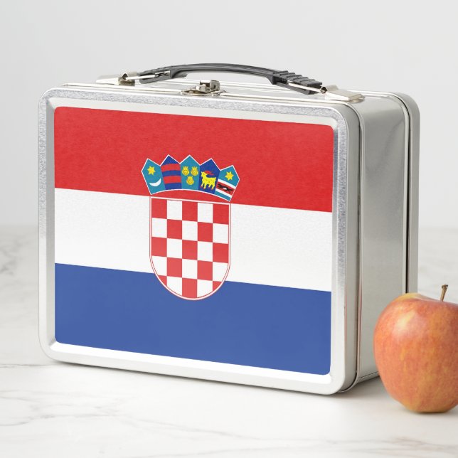 Metal Stainless Lunchbox mit kroatischer Flagge (Beispiel)