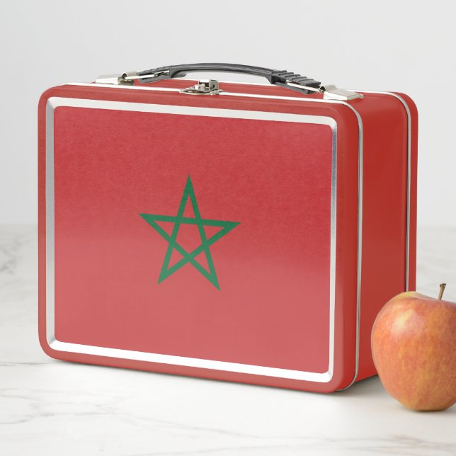 Metal Stainless Lunchbox mit marokkanischer Flagge (Beispiel)