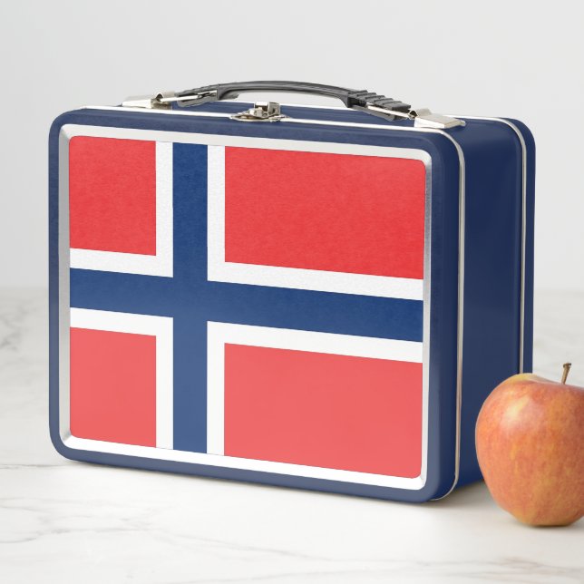 Metal-Stainless-Lunchbox mit norwegischer Flagge Metall Lunch Box (Beispiel)