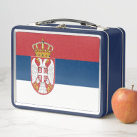 Metal Stainless Lunchbox mit serbischer Flagge