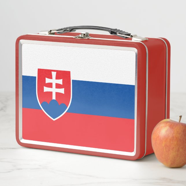 Metal-Stainless-Lunchbox mit slowakischer Flagge Metall Brotdose (Beispiel)