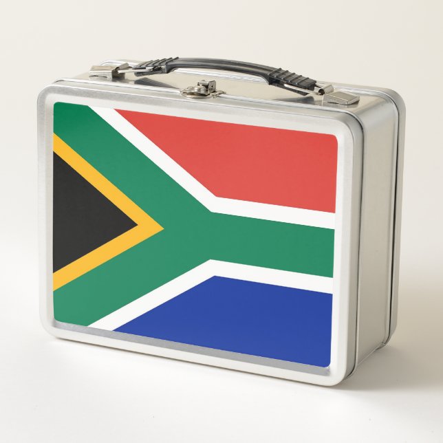 Metal Stainless Lunchbox mit Südafrikanischer Flag (Vorderseite)