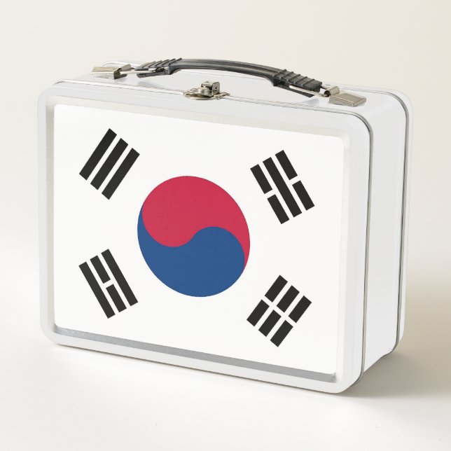 Metal Stainless Lunchbox mit Südkoreaflagge (Vorderseite)