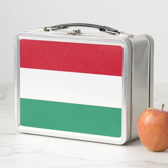 Metal Stainless Lunchbox mit ungarischer Flagge (Beispiel)
