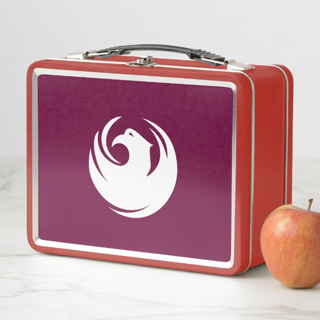 Metal Stainless Lunchbox with flag of Phoenix City (Beispiel)