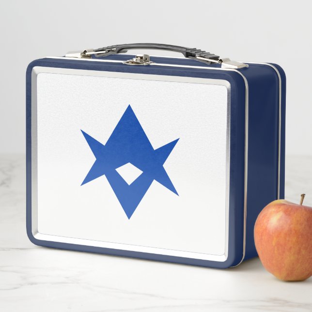 Metal Stainless Lunchbox with flag of Toyota City (Beispiel)