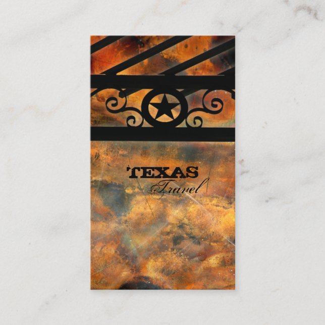 Metal Texas Star Carte de visite rouille Vintage (Devant)