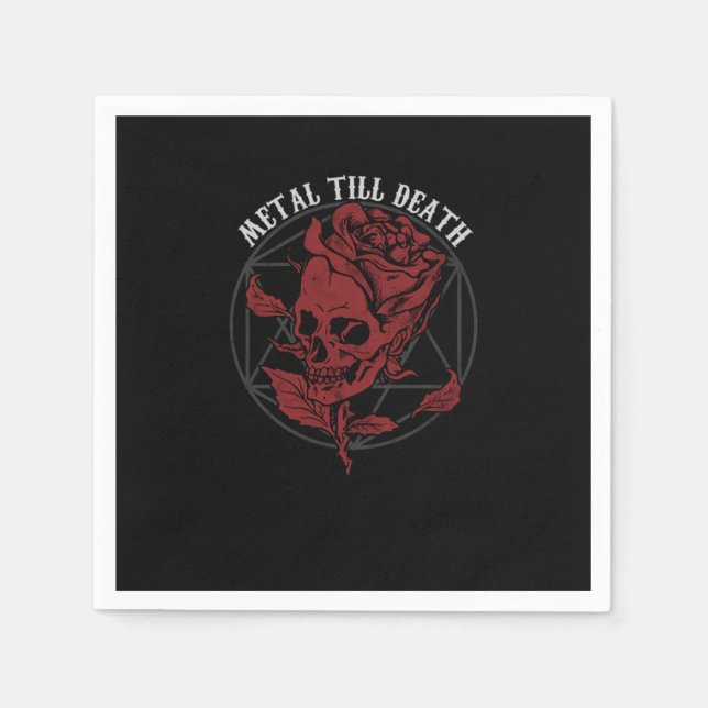 Metal Till Death Heavy Metal Hard Rock Music Lover Serviette (Vorderseite)