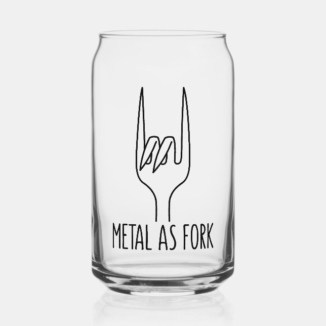 Metal wie Gabel Funny Rock on Kitchen Design Dosenglas (Vorderseite)