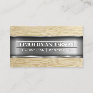 Metal Wood Gebäude Material Business Card Visitenkarte