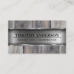 Metal Wood Gebäude Material Business Card Visitenkarte