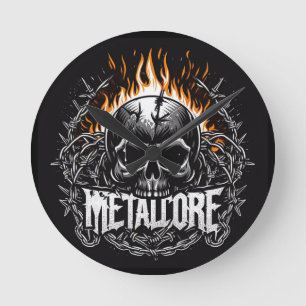 Metalcore Runde Wanduhr