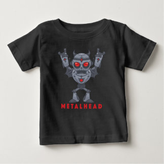 Metalhead - Schwermetall-Roboter-Teufel - mit Text Baby T-shirt