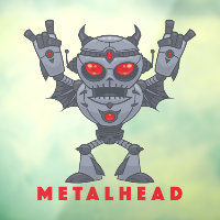 Metalhead - Schwermetall-Roboter-Teufel - mit Text