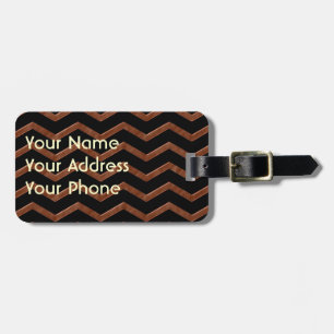 Metalic Bronze Zig Zag Muster Gepäckanhänger