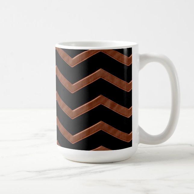 Metalic Bronze Zig Zag Muster Kaffeetasse (Rechts)