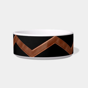 Metalic Bronze Zig Zag Muster Napf